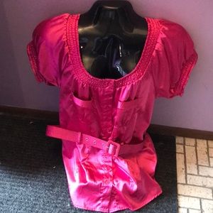 Hot pink scoop neck belted top  size 1x